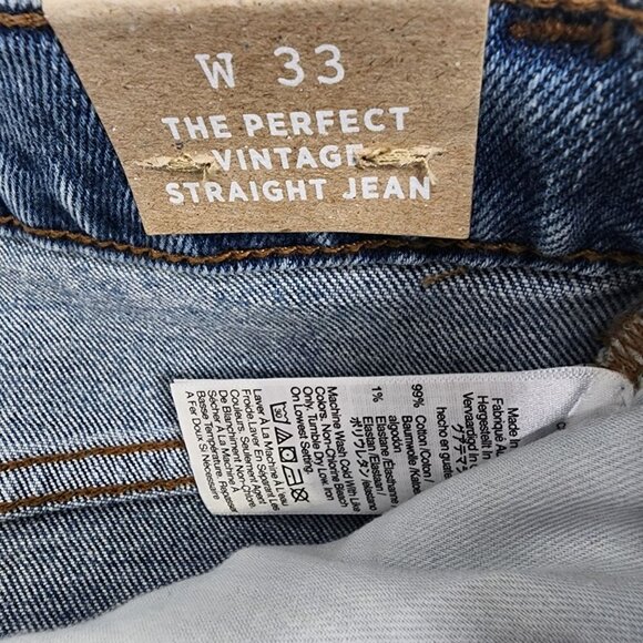 New Madewell The Perfect Vintage Straight Jeans Knee-Rip Edition Women's Size 33 - Picture 8 of 15
